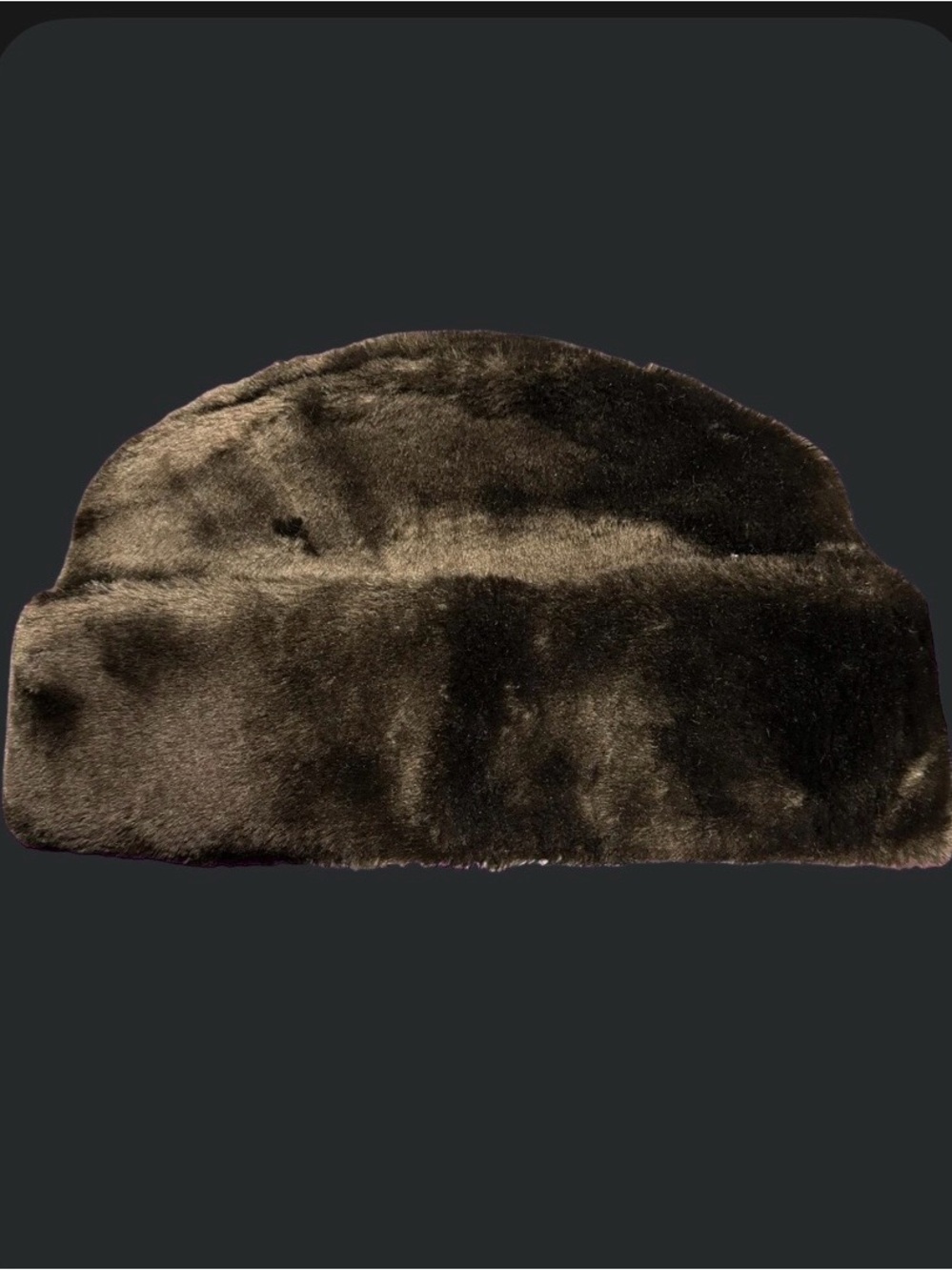 Vintage Union Made Plush Trooper, Cossack hat 40-50’s, Faux Fur Men's Dark Brown